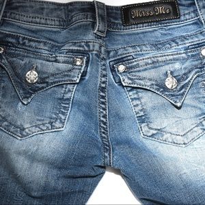 Miss Me plain button pocket slim boot cut jeans 25